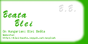 beata blei business card